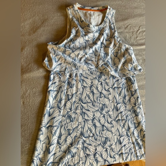 Tory Burch Kaley White Ellora Pima Cotton Popover Faux Layered Dress Medium - Picture 12 of 15